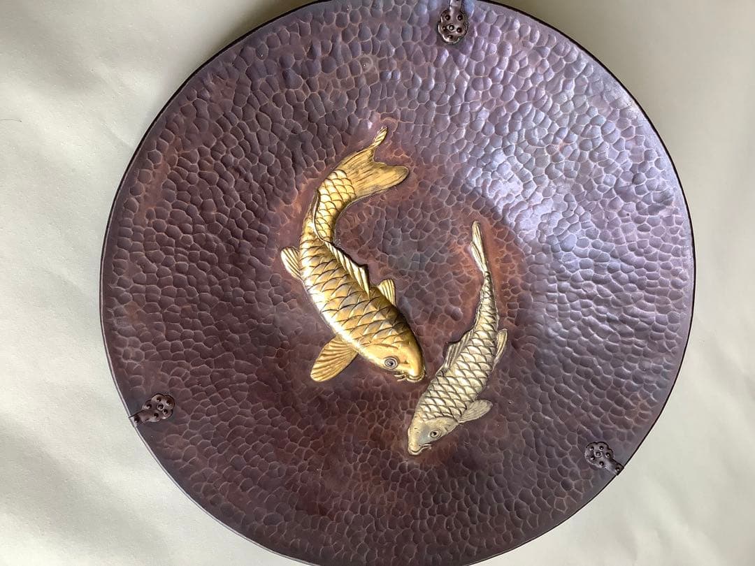 No.460 『鯉』／銅蟲／広島伝統工芸師銅虫清さん作／銅製／飾皿