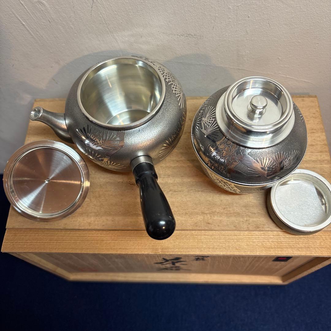 ア*️様 乾茂號造 本錫茶道具セット 急須 茶筒 茶托 乾茂號造 本錫
