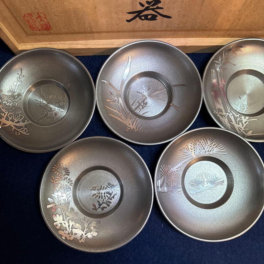 ア*️様 乾茂號造 本錫茶道具セット 急須 茶筒 茶托 乾茂號造 本錫