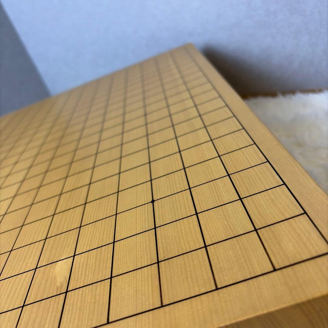 【極美品】本榧 卓上 碁盤 囲碁盤 柾目 ハギ盤 3枚継 厚さ5.5cm