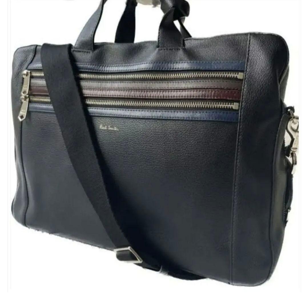 ポールスミス 3way　ビジネスバック シグネチャー　ジップストライプ　ブラック