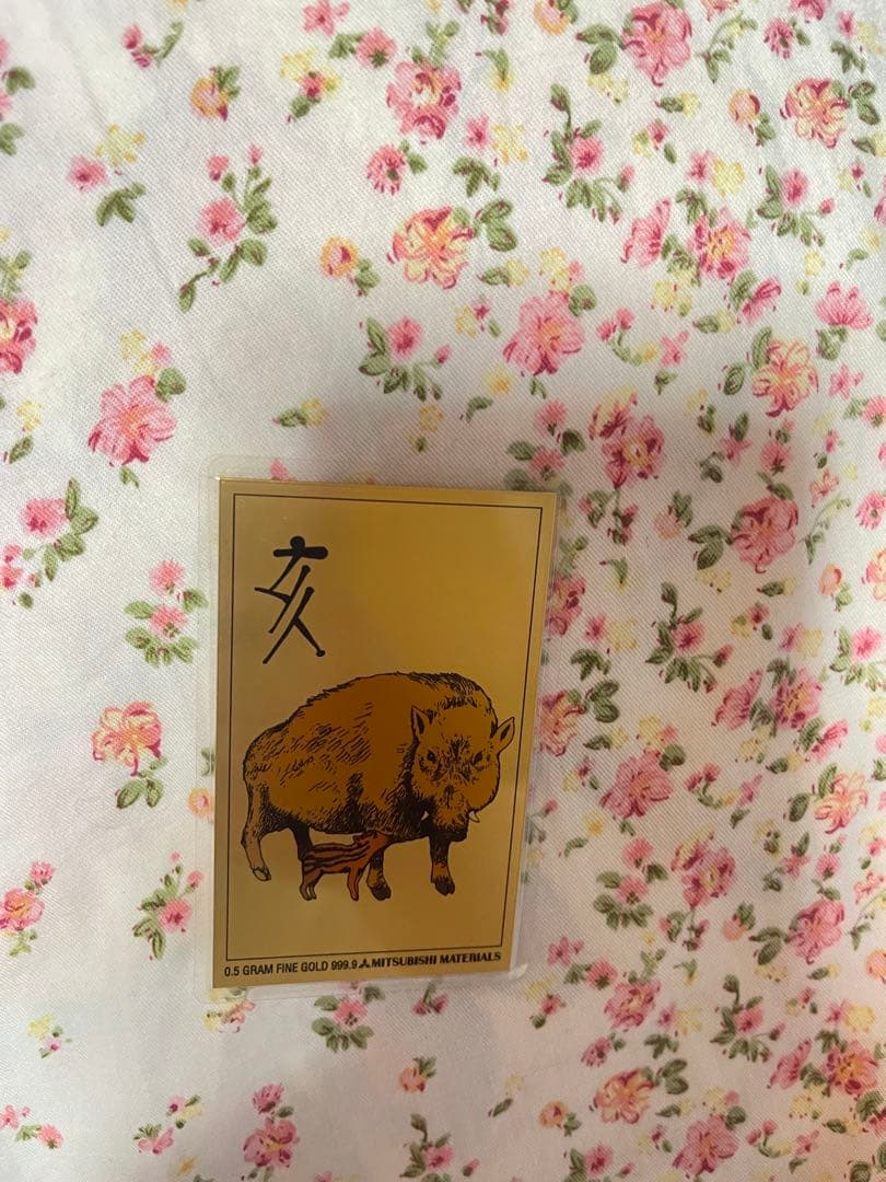 2007年 金箔カレンダー 鶏とイノシシ