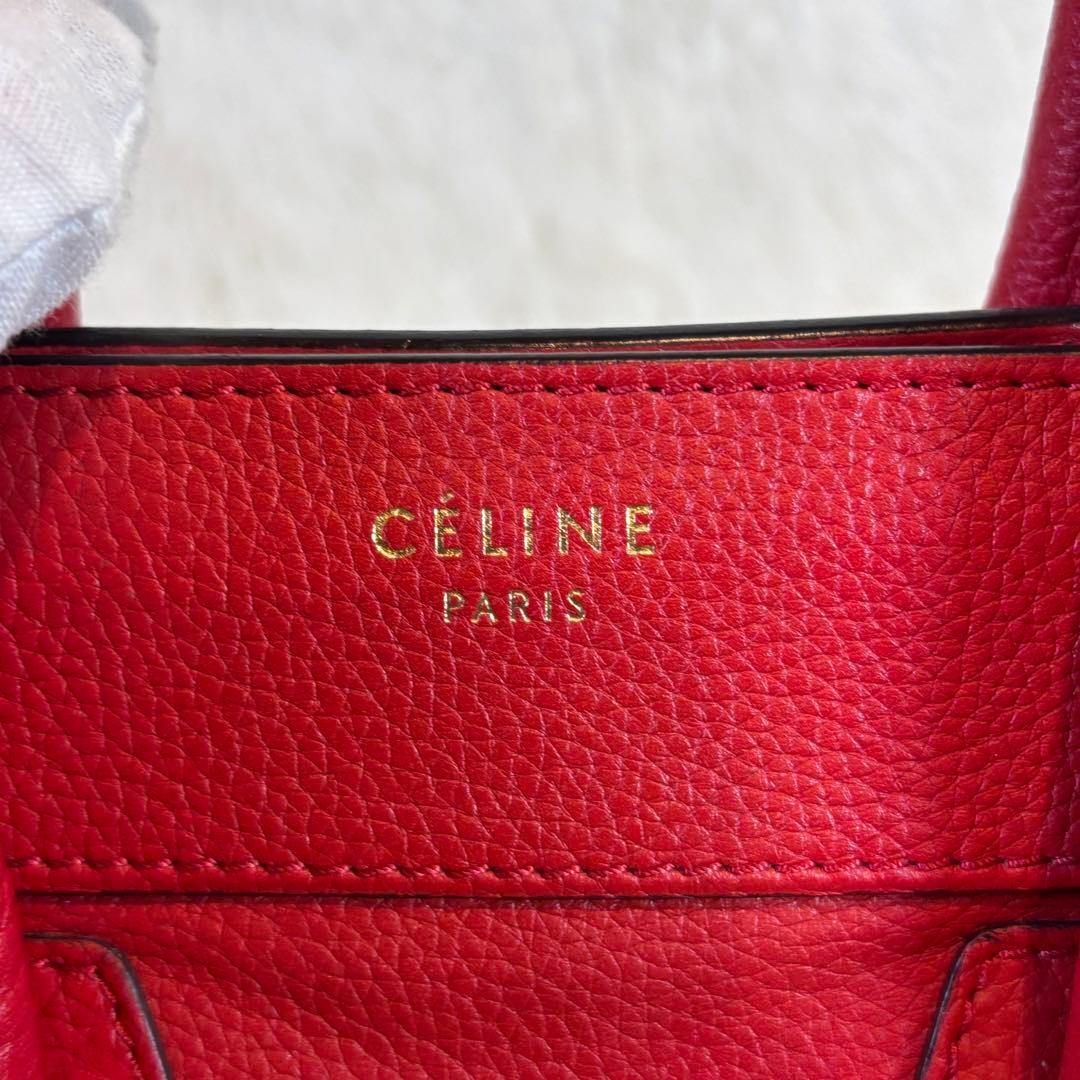 極美品✨セリーヌ　ラゲージ　ハンドバッグ　マイクロショッパー　レッド