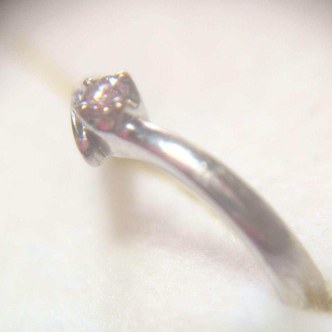 4℃　K18wgエレガントなピンクダイヤモンドリング