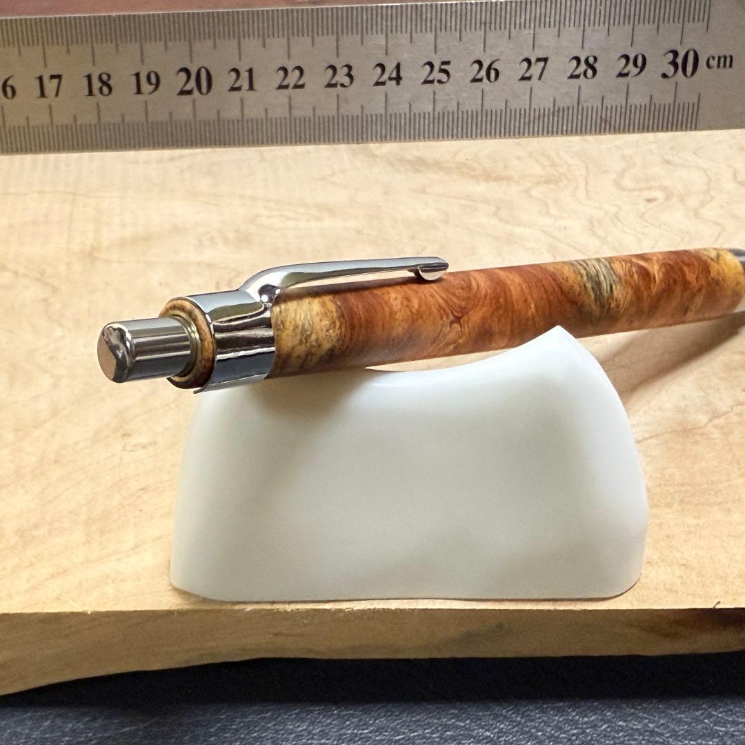 158花梨瘤　木製シャーペン　最強低重心　ステンレス