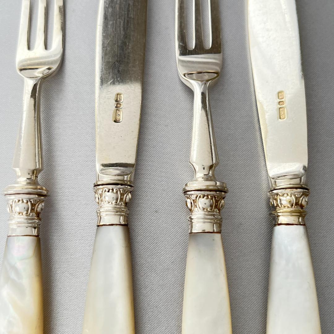 【C W Fletcher & Son 】【白蝶貝】パストリーセット 4本