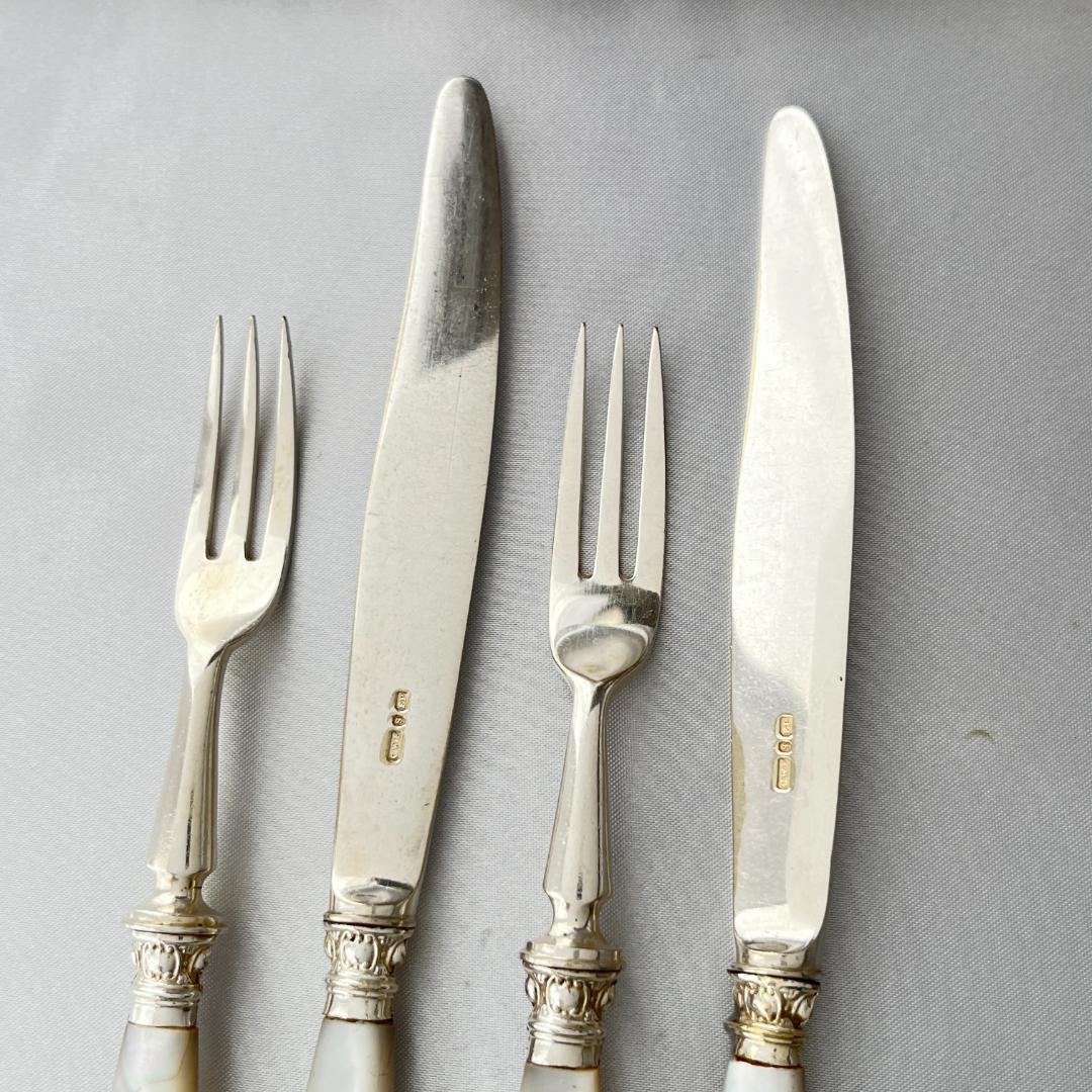 【C W Fletcher & Son 】【白蝶貝】パストリーセット 4本