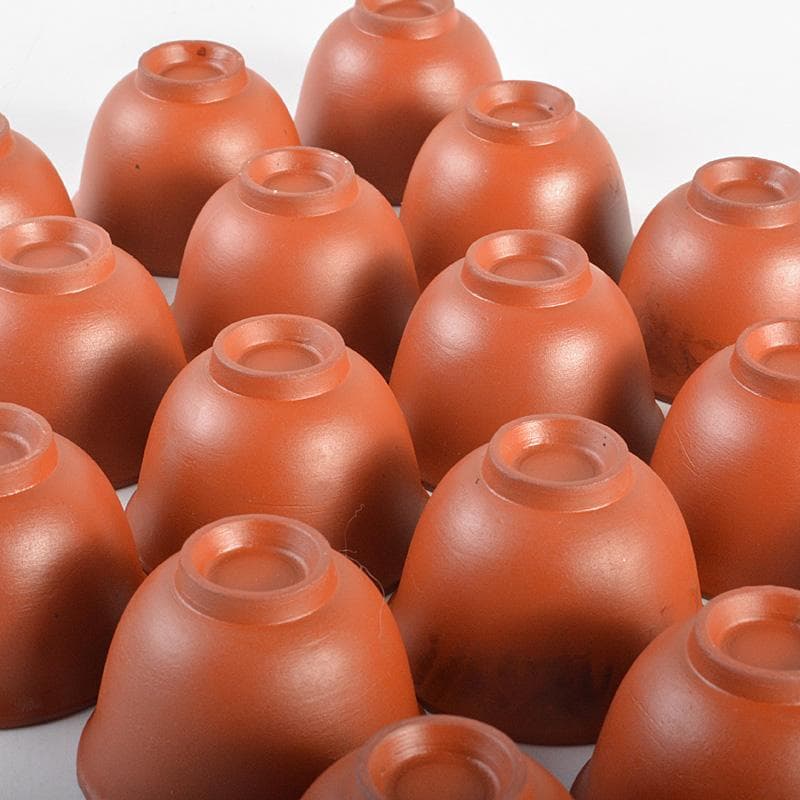 煎茶道具　紫砂　朱泥　内白釉　煎茶碗　20客まとめて　N　6332