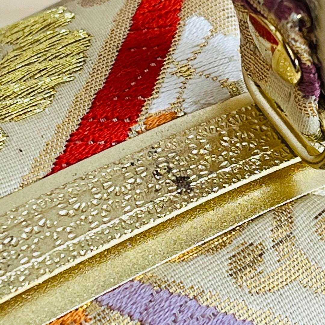 【美品】振袖用バッグ　草履　成人式　振袖　西陣織　正絹　Ｌサイズ