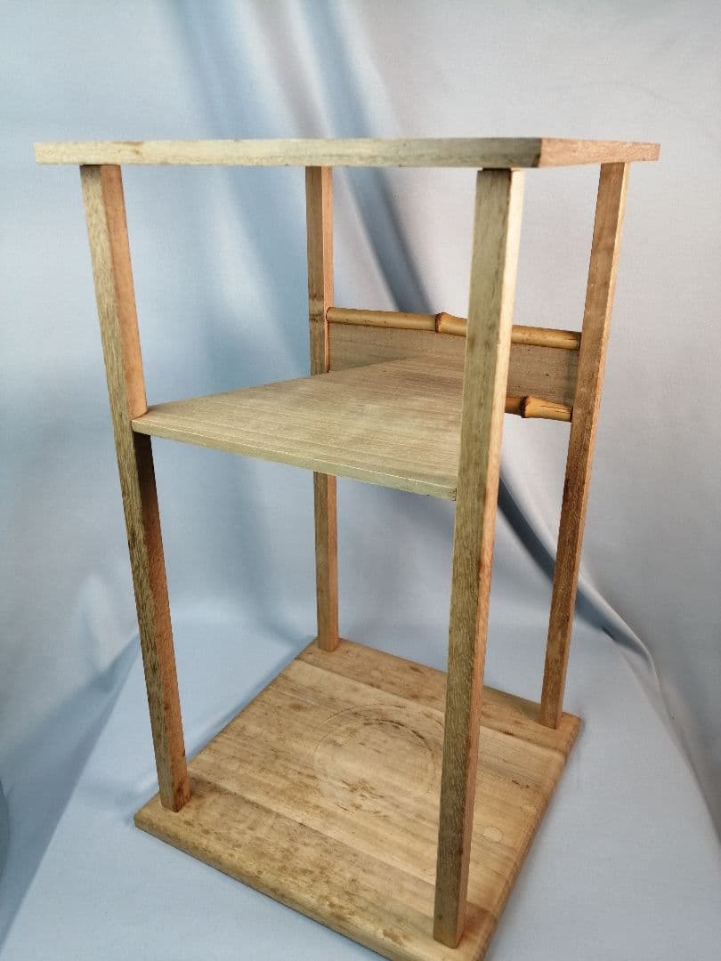 茶道具】官休庵 一啜斎好烏帽子棚 武者小路千家 茶道棚 茶棚 棚427