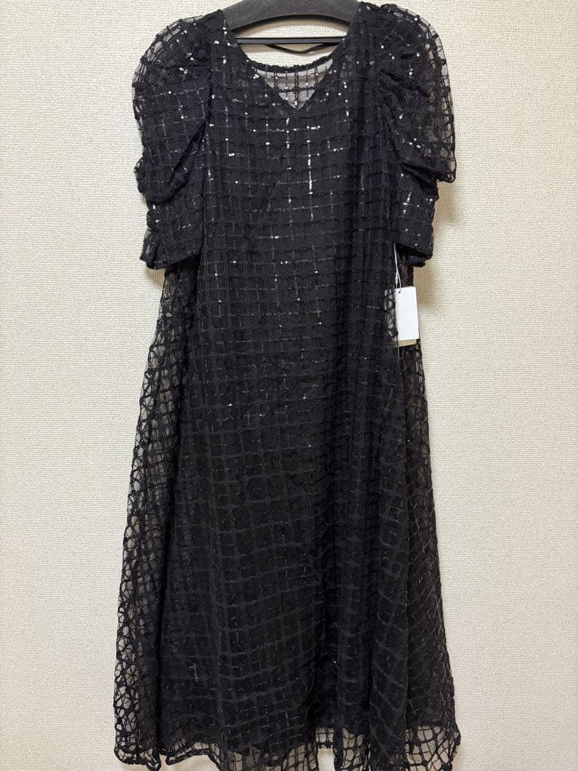 新品　黒LE’RURE リルアー　Kirakira check onepiece