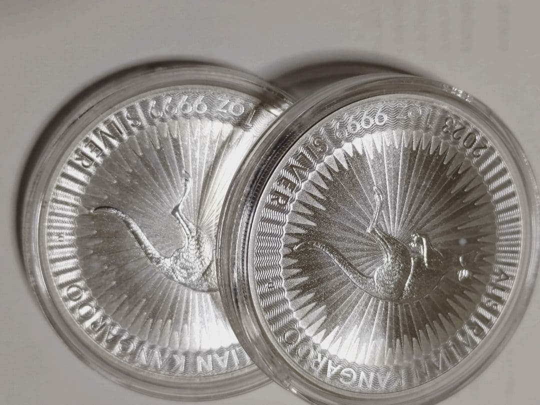 2023オーストラリア・カンガルー1オンス銀貨2枚セットコインケース付き