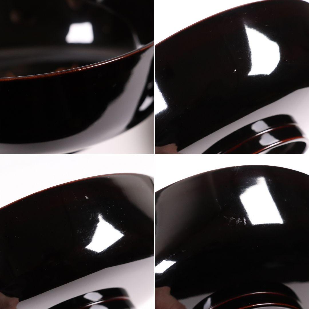 CL72 加賀蒔絵 貝合わせ蒔絵 黒塗椀 二客 蛤 桜 本金 梨地 木製漆器