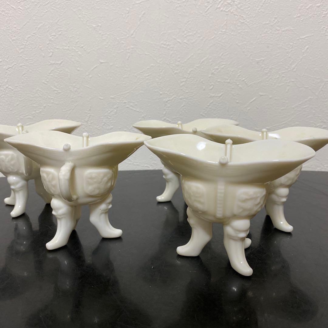 中国美術 徳化窯 白磁 三足爵