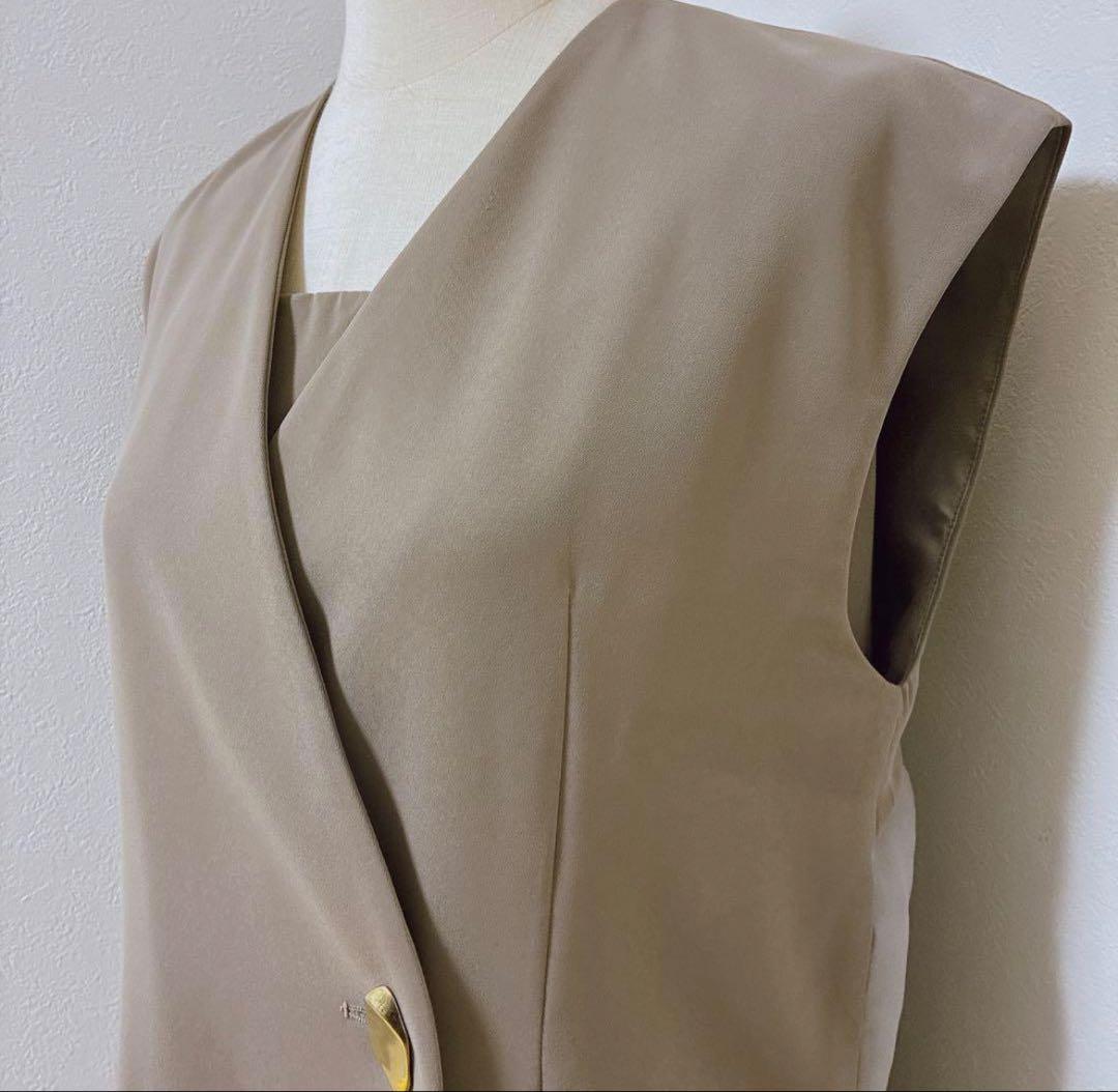 ANDRESDアンドレスド　ニアナ　カーキ　バックシアージレセットアップドレス