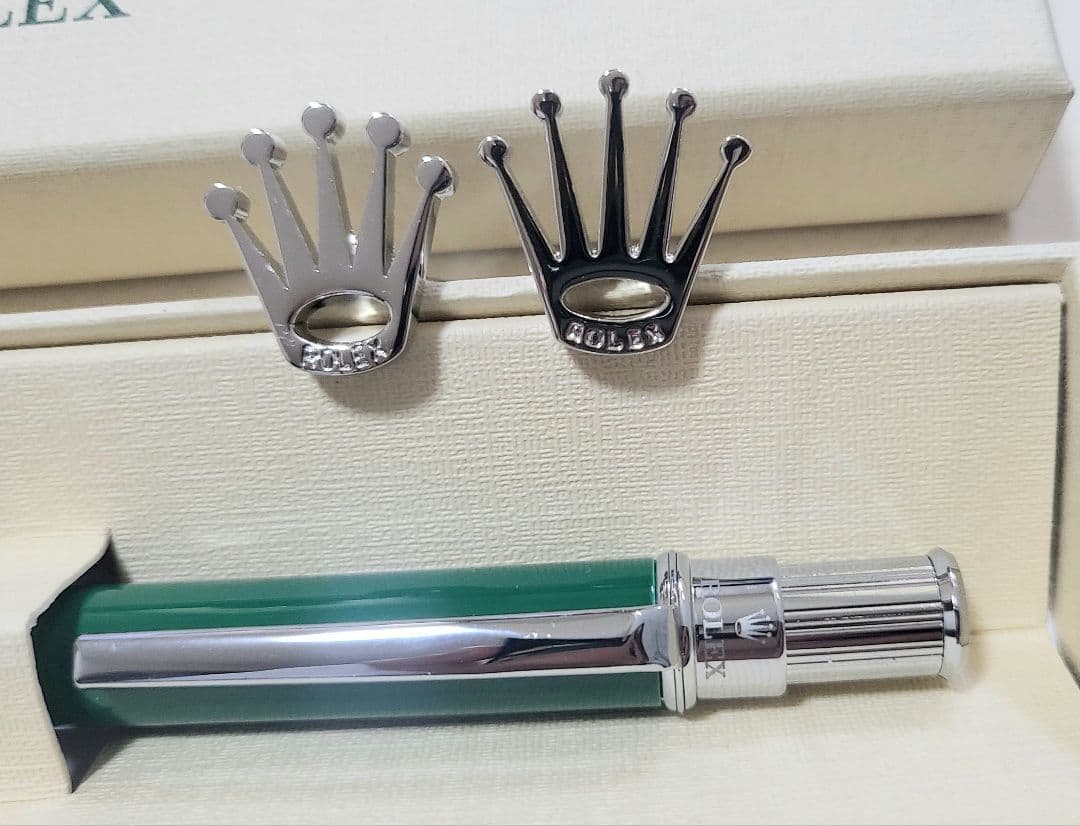 ロレックス グリーンボールペン・カフスセット 箱付き 新品 ロレックス