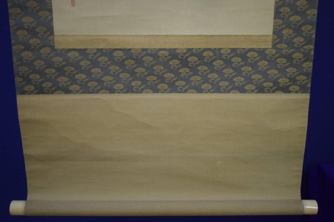 真作/田中日華/京都市/高雄/紅葉山水橋図/布袋屋掛軸HJ-77