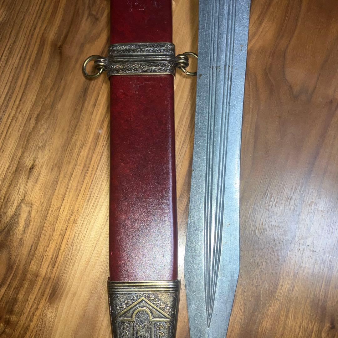 DENIX グラディウス シーザーソード ゴールド　赤い鞘　革風の鞘