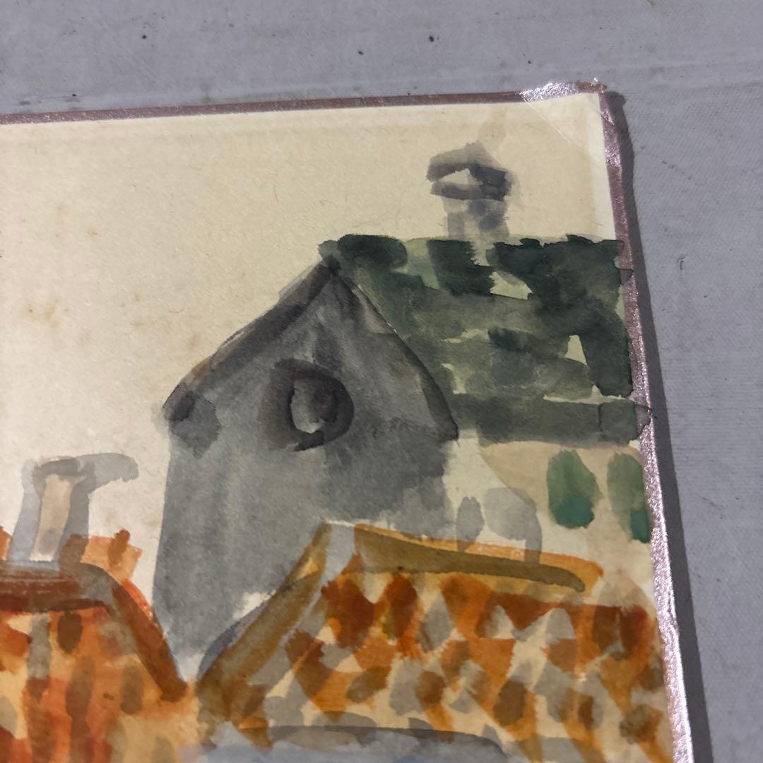 洋画家　青木四郎　ムラノ漁村　ベニス　直筆肉筆作品