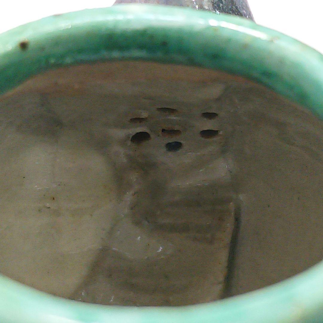 Y2524 桑名 萬古焼 清香堂造 加賀月華 萬古交趾写 水滴　ma ten