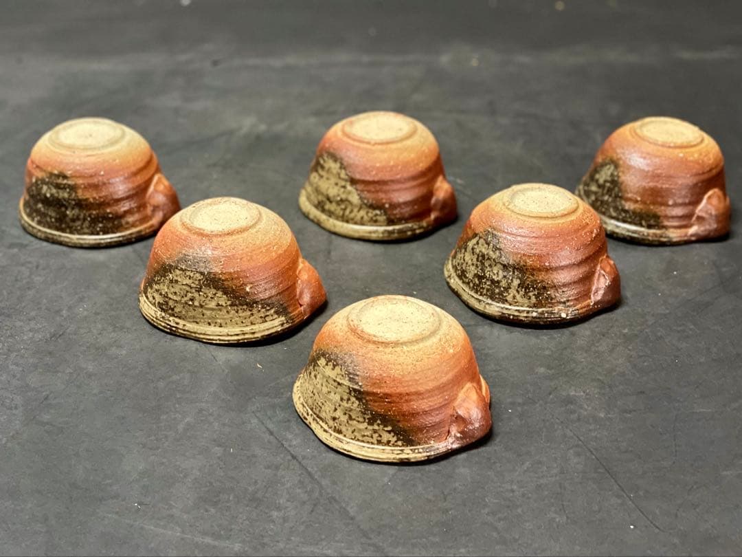 割引❗️「母」 信楽 片口 向付 6客 「三代目 高橋楽斎」 （1205C）