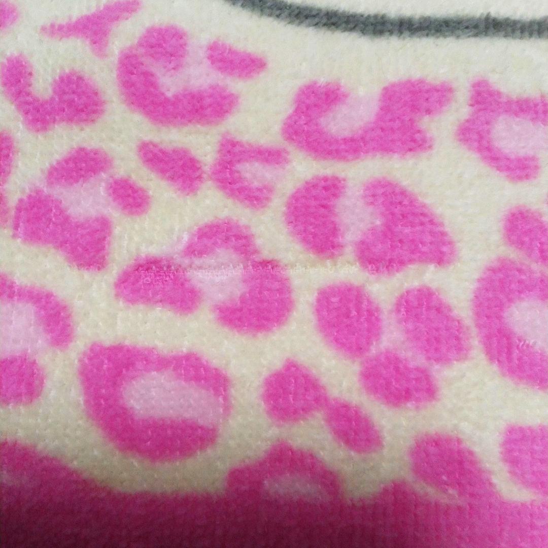 レア！ ハローキティ フェイスタオル ピンクヒョウ柄 バラ レトロ 当時