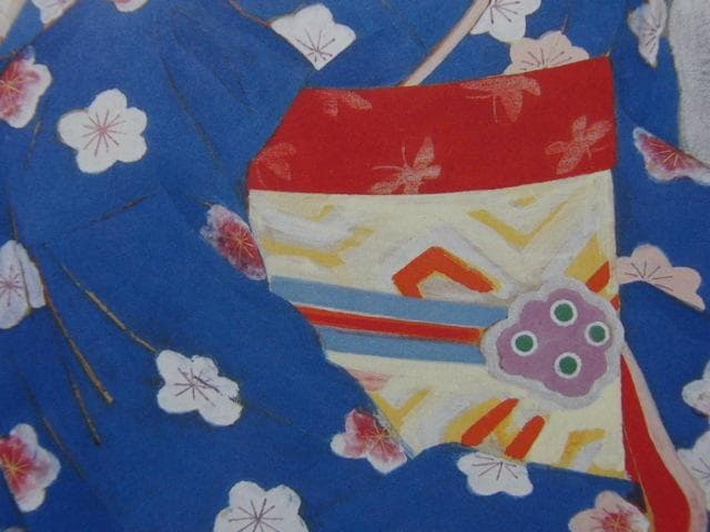 磯田又一郎、【風車さす舞妓】、希少な額装用画集より、新品額装付、状態良好