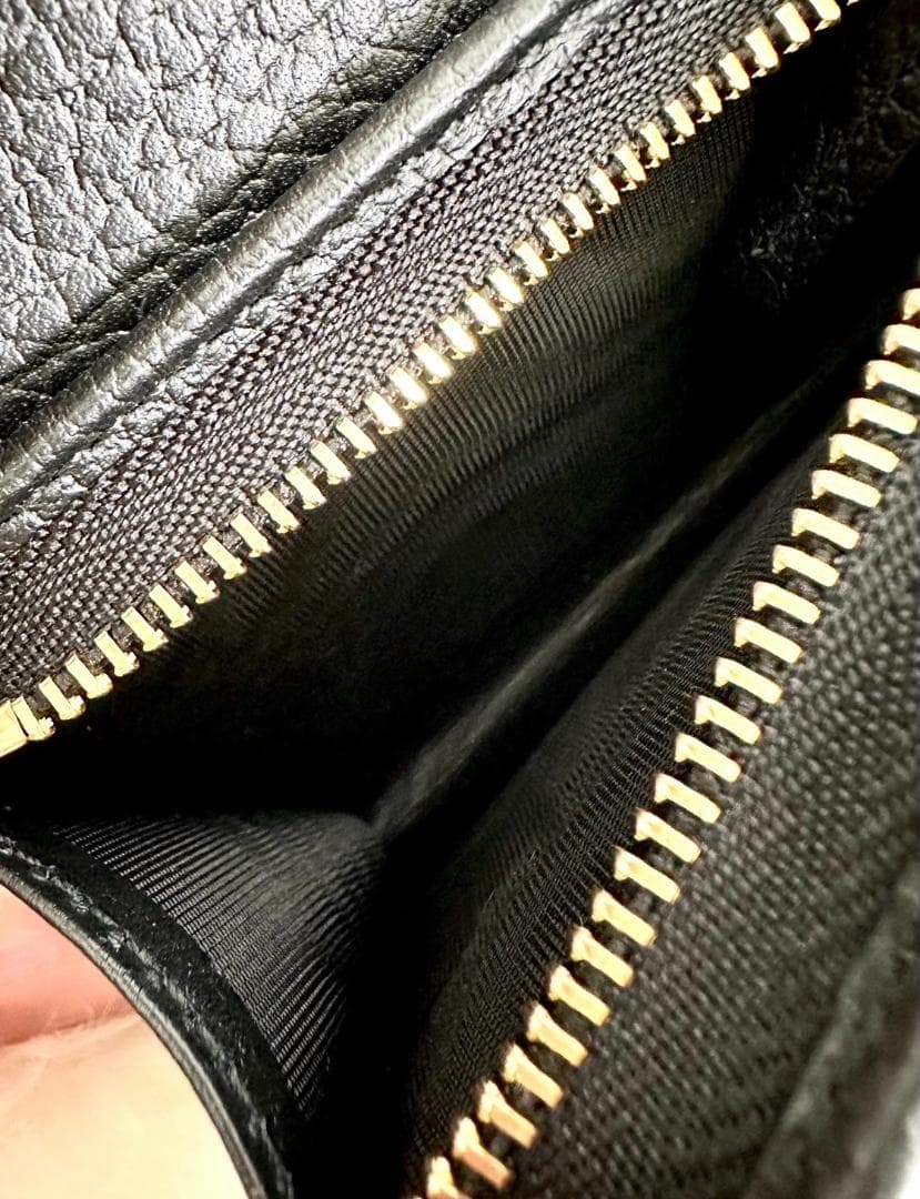 GUCCI グッチ 二つ折り財布 GGマーモント レザーブラック