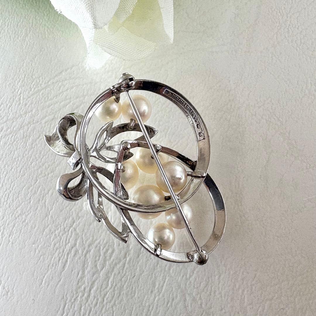 ⭐︎皇室御用達ブランド⭐︎ミキモト シルバー パール ブローチ 花束