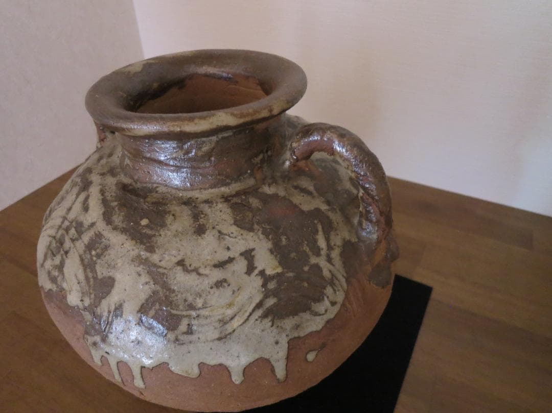 耳付　壺　松下松長作　木箱付き