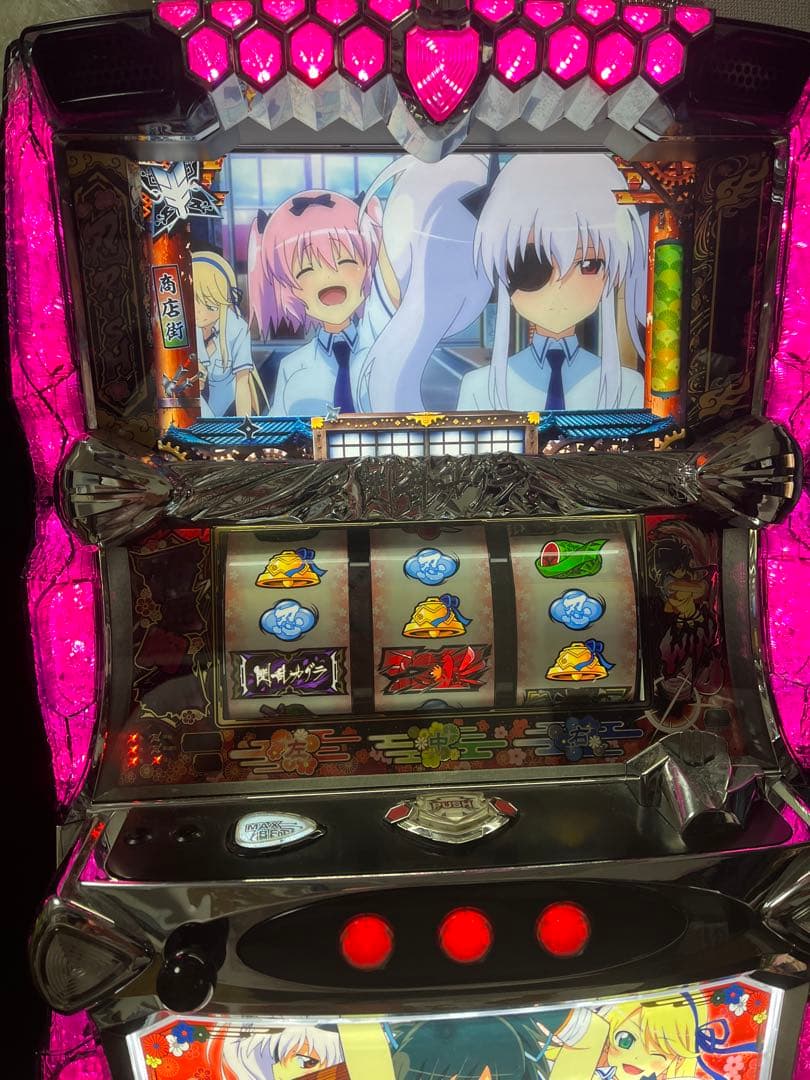 パチスロ実機 甲鉄城のカバネリ 通常パネル ボタンバイブオンオフ