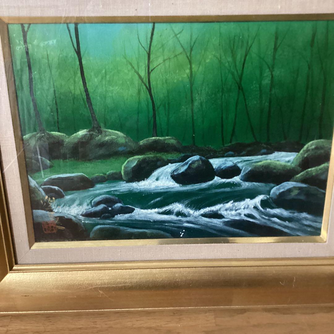油絵額付き東山魁夷M10 【秋の奥入瀬】手描き肉筆