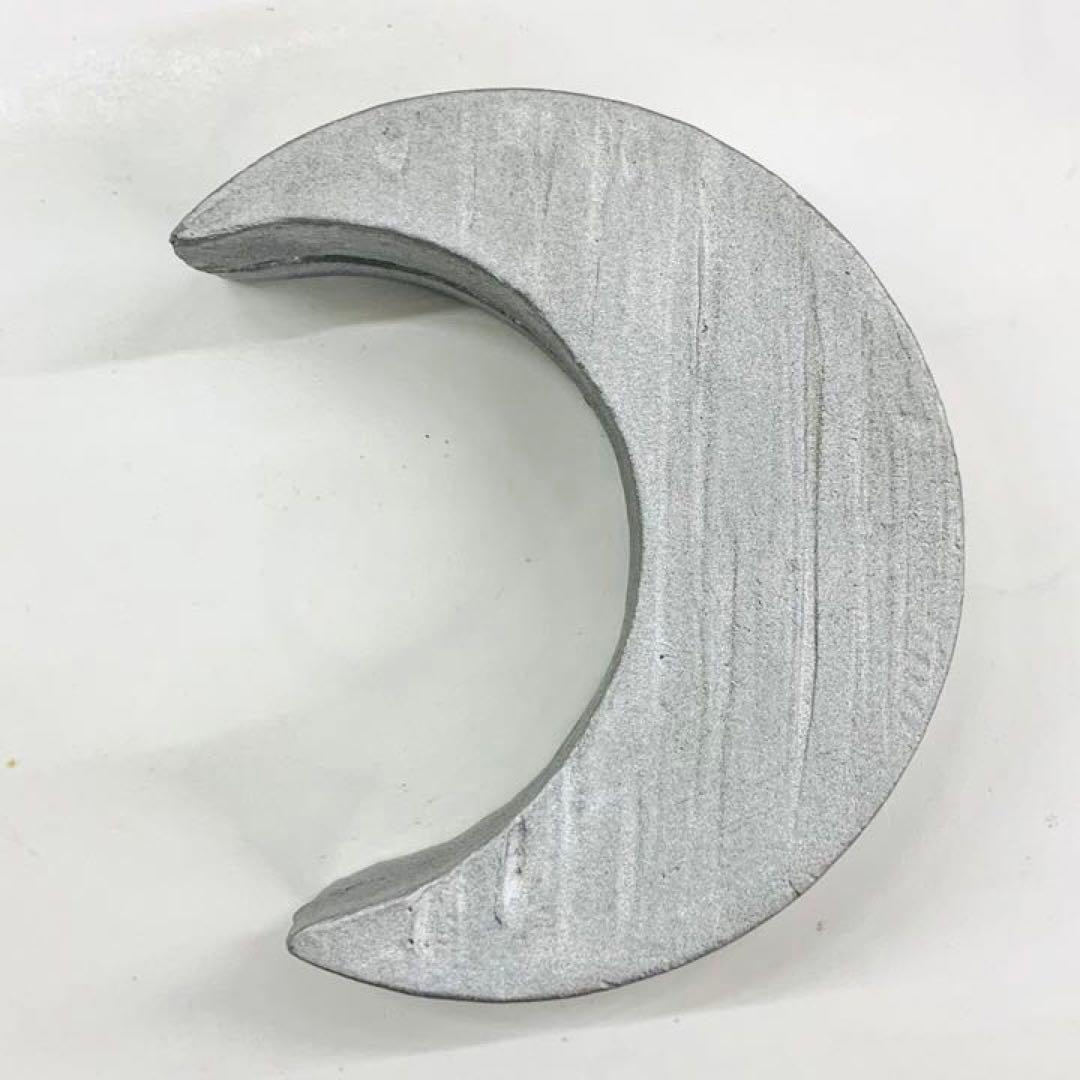 【香合　楽焼　銀色三日月】