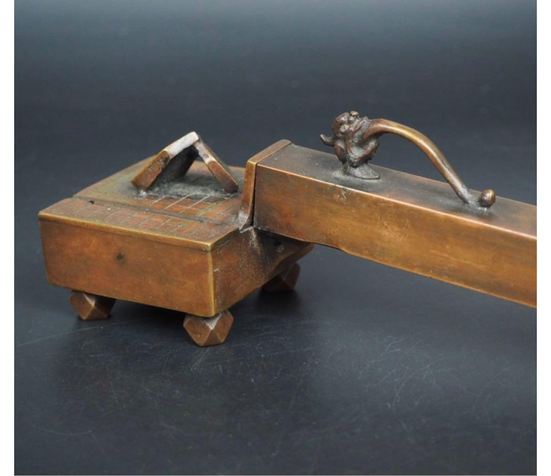 送料無料 明治金工　大型将棋矢立　27.5ｃｍ　置物