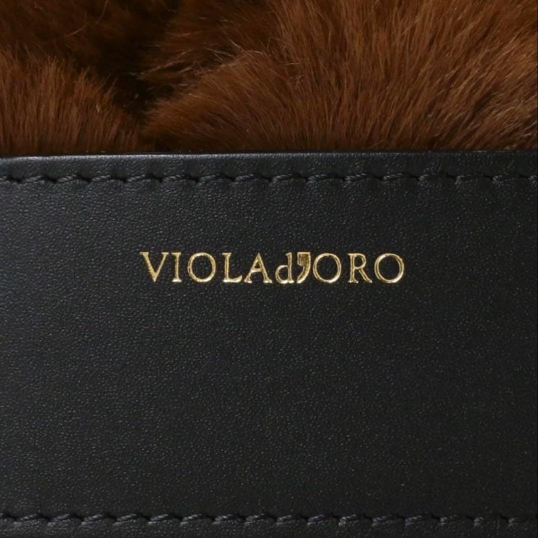 VIOLAd’ORO / レザー × エコファー メッシュハンドバッグ