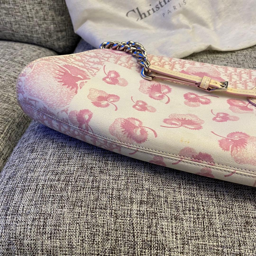 【超希少】ディオール　ピンク　トロッター　ショルダー　BON1014 フラワー