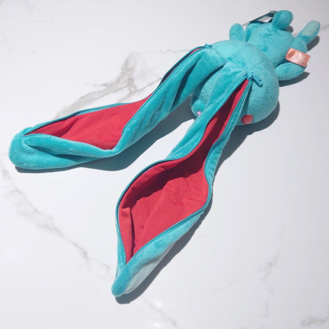 H*o様 チャックスGP 汎用うさぎ デュアルペンポーチ ターコイズブルー