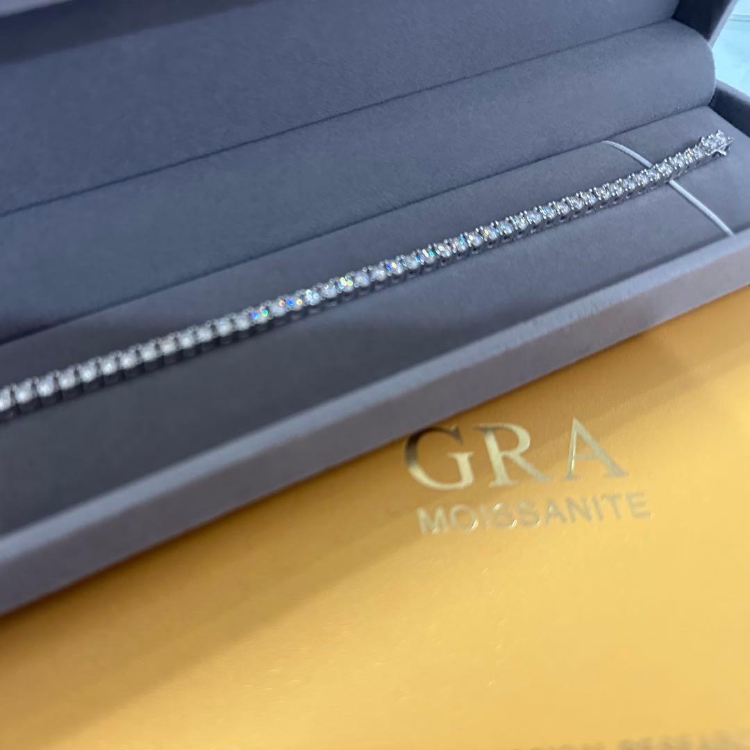 Ri　鑑定書付き 最高品質モアサナイト　テニスチェーン　ネックレス