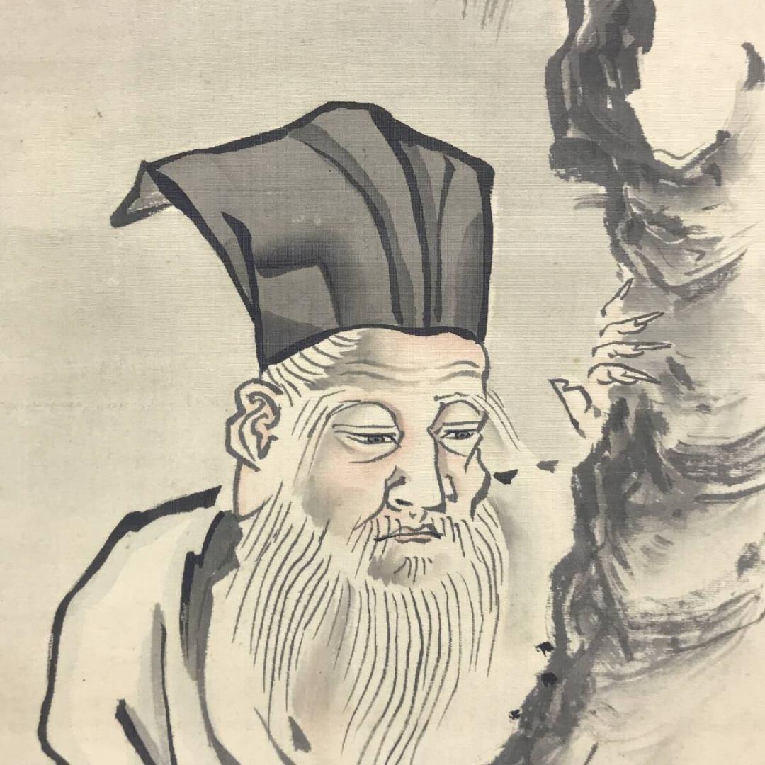 真作/狩野忠信/寿老人図/掛軸/名家伝来/AK-279 - メルカリ