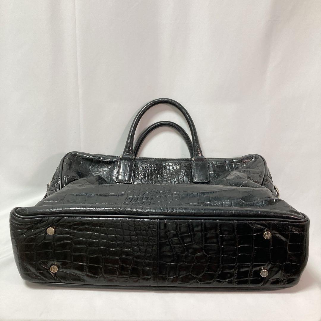 【美品】Pyloot パイロット ブリーフケース クロコ型押し イタリア製 BK