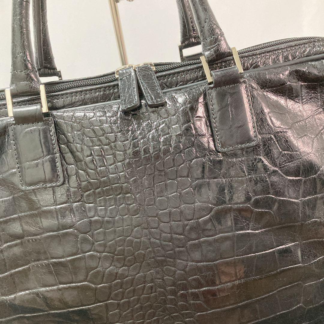 【美品】Pyloot パイロット ブリーフケース クロコ型押し イタリア製 BK