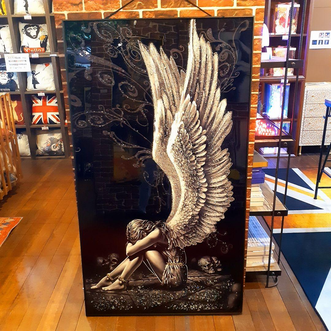 希少　天然水晶石　『天使と悪魔の少女』　ダイヤモンドアート　160×90cm