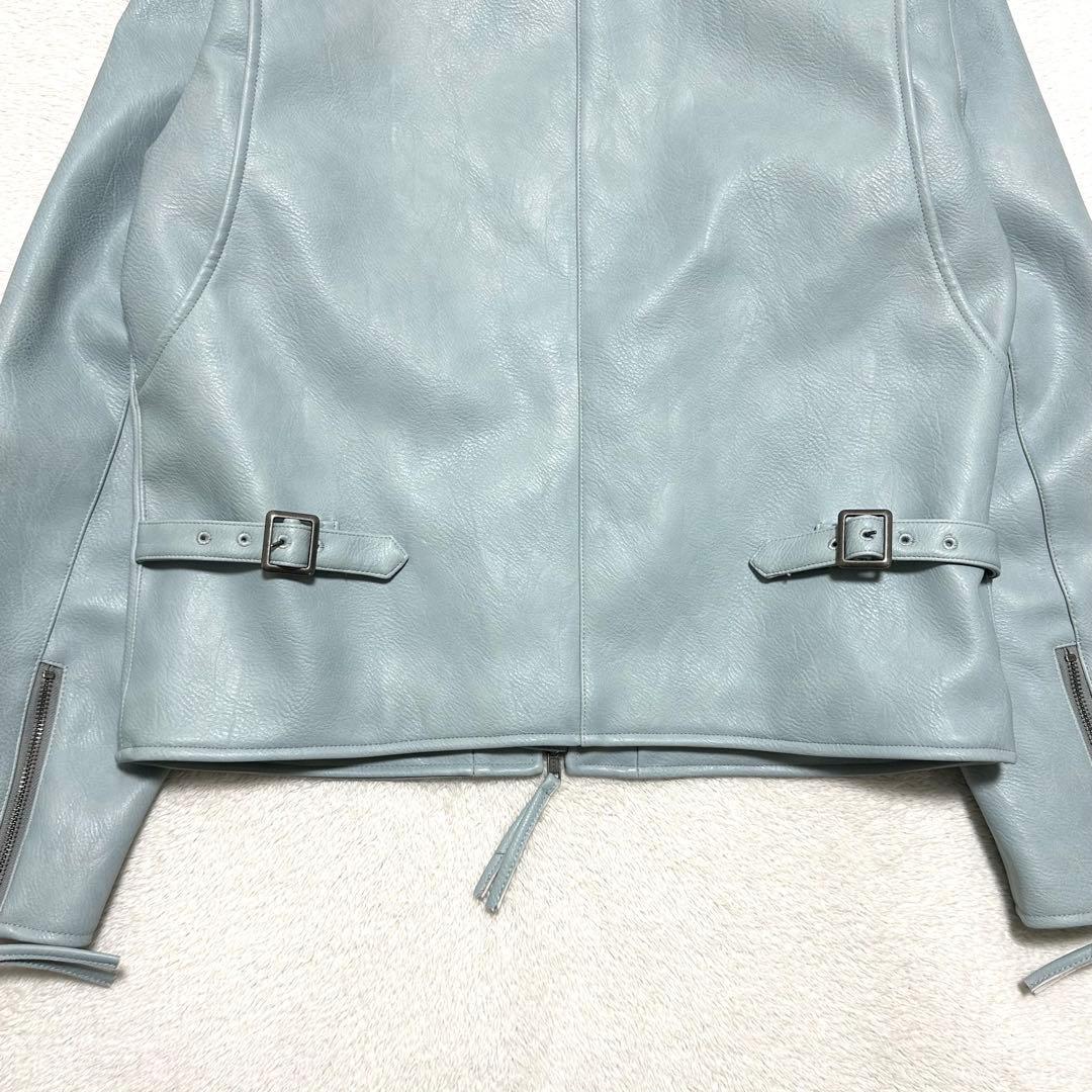 CAMPHOR WOOD ジップ レザー ジャケット M ブルー系 CAMPHOR WOOD