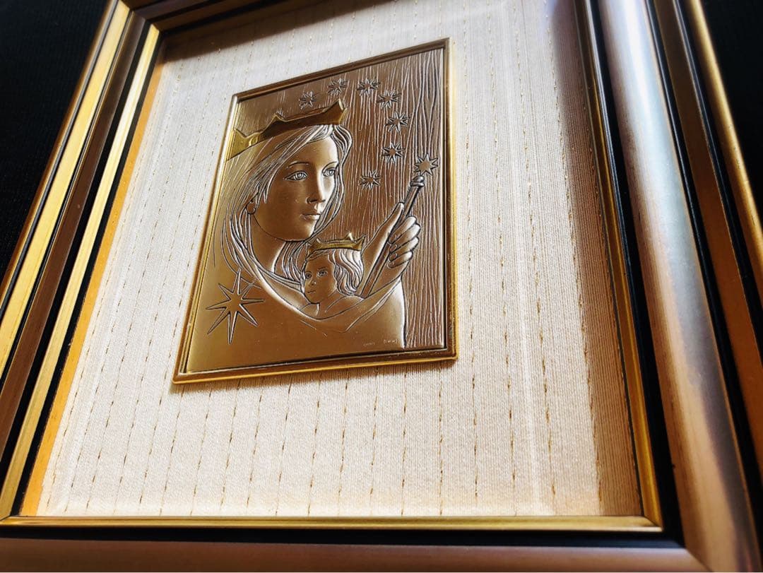 マリア額絵 ★ 純銀製 ★ クラシックアート イタリアにて購入