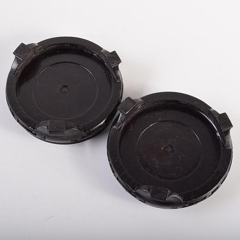 中国　剔紅　堆朱　内七宝　花文瓶　高さ約30㎝　唐木台付　一對　F　R7851B