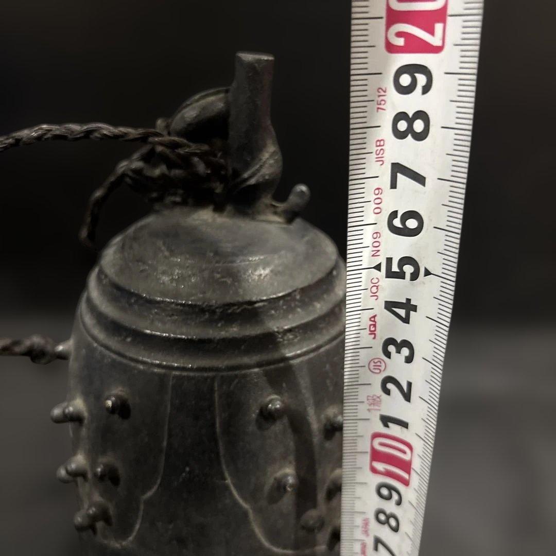 「【古仏具】大型 鋳物鈴 仏鈴 祈祷鈴 喚鐘 寺院仏具 古道具 時代物」