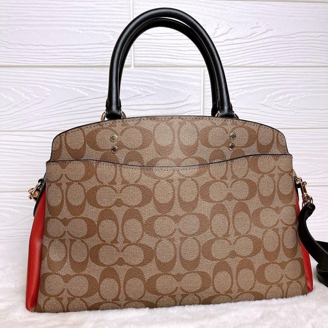 極美品☆COACHコーチ 2wayショルダーバッグ ブラウン シグネチャー