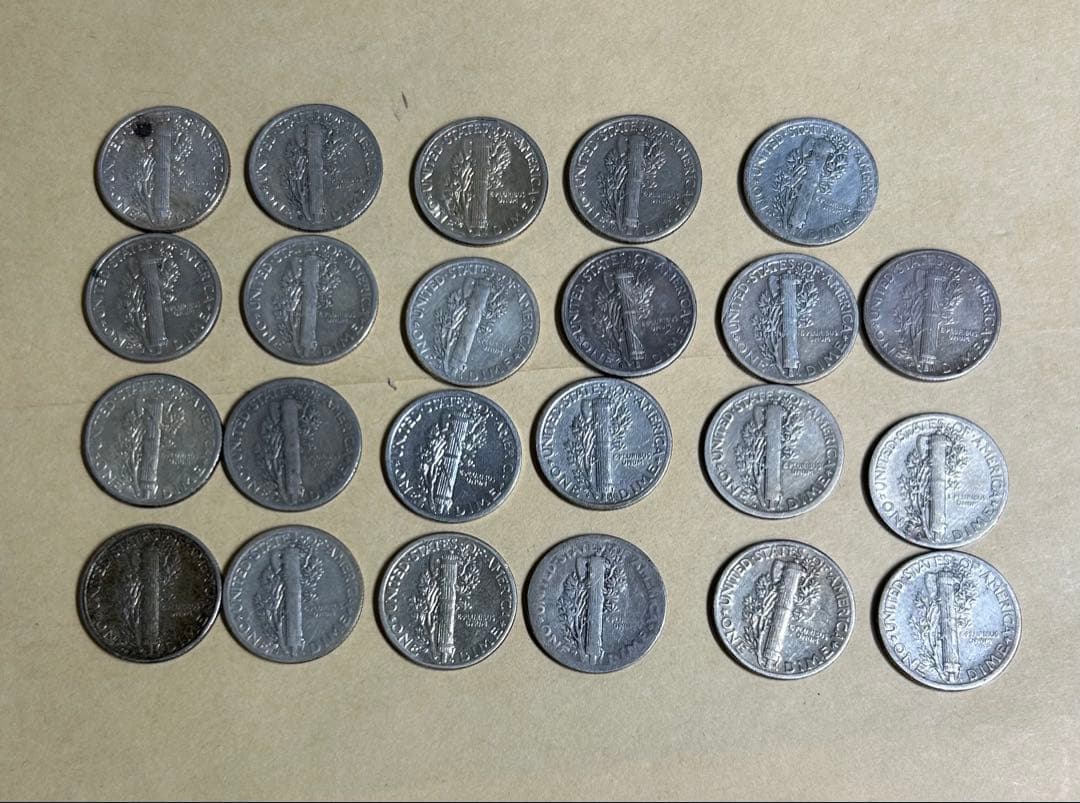 ダイム銀貨 19枚セット 品位900 本物保証