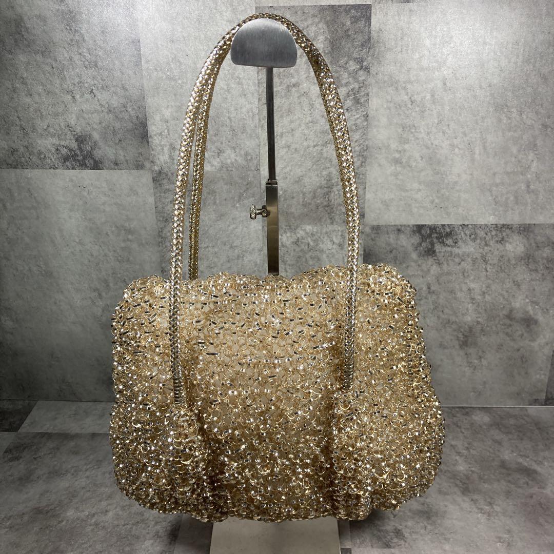 【美品・良品】ANTEPRIMA ワイヤーバック　ターンロック　シルバーゴールド