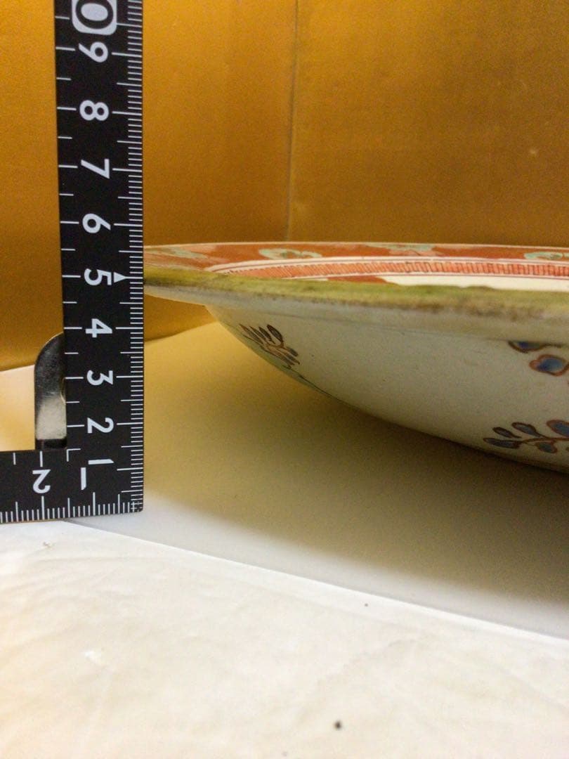 古九谷？ カモが可愛い大皿　木箱付き